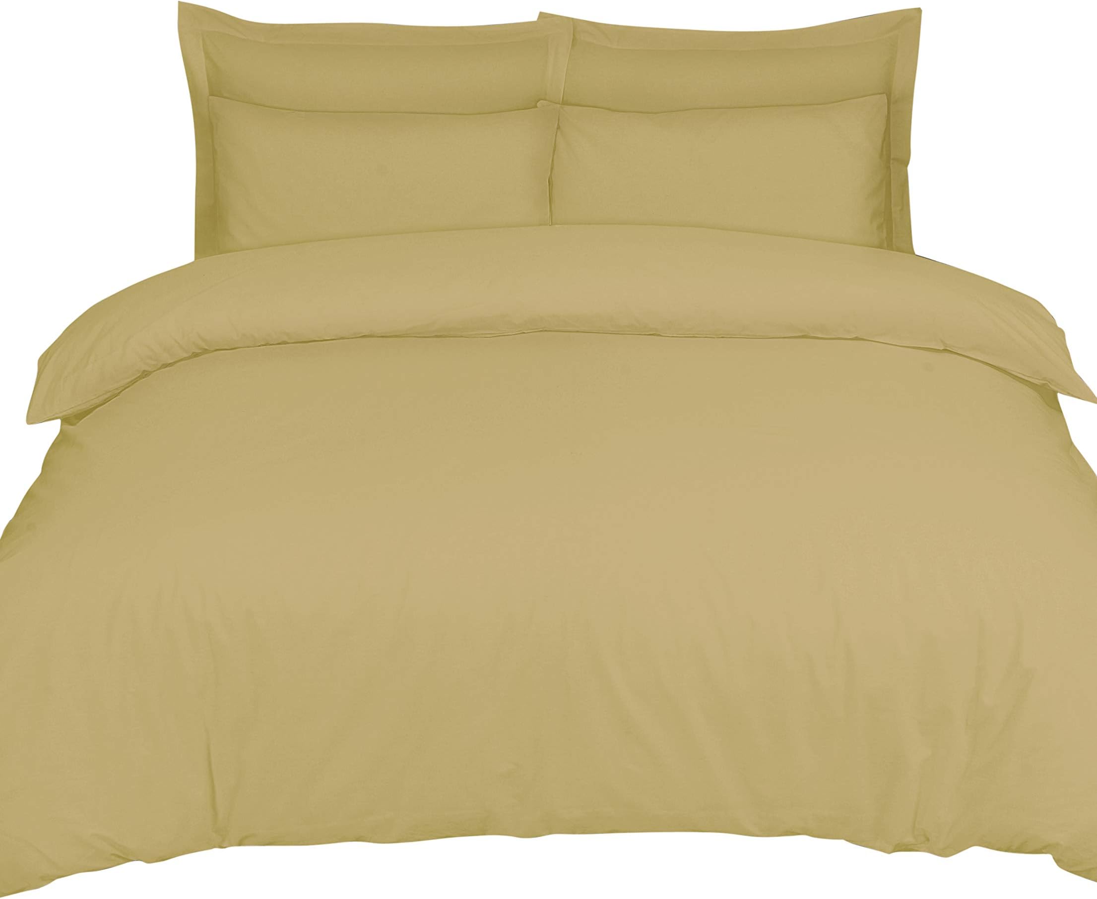 Divine Textiles 100% Egyptian Cotton 200 Thread Plain Duvet Cover Set - Single - Mocha