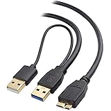 Cable Matters Micro USB 3.0 to USB Splitter Cable (USB Y-Cable, USB Y Cable) 20 Inches