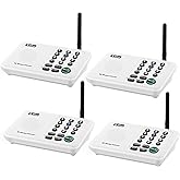 Wuloo Intercoms Wireless for Home 5280 Feet Range 10 Channel 3 Code, Wireless Intercom System for Home House Business Office, Room to Room Intercom, Home Communication System (4 Units Set, White)