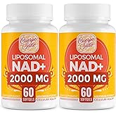 Cuerpo Sano 2000 MG NAD Supplement, Liposomal NAD+ with High Absorption, More Efficient Than Nicotinamide Riboside, Pure & Plus Boosting Supplement, Aging Defense, Metabolism & Cellular, 120 softgels