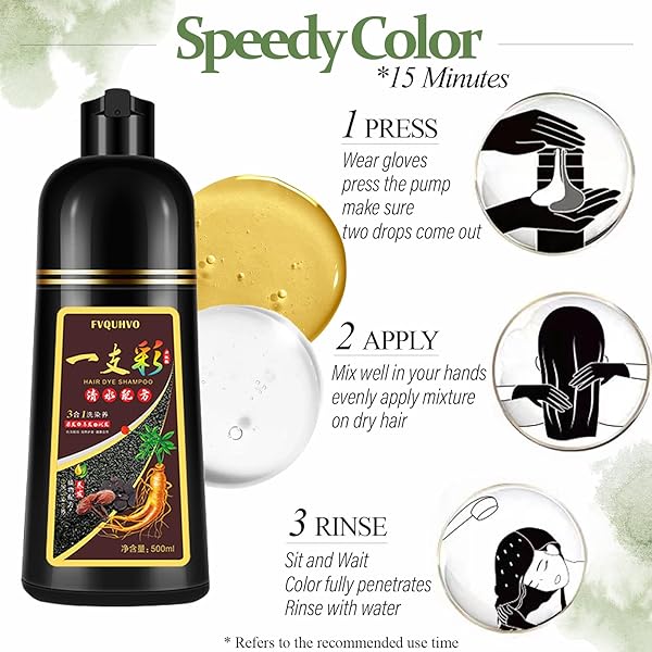 PURPLE SEMI-PERMANENT HAIR COLOR FOR GREY HAIR – 3 IN 1 INSTANT PLANT-BASED FORMULA FOR ALL HAIR TYPES, 15-MINUTE BUBBLE DYE KIT FOR WOMEN