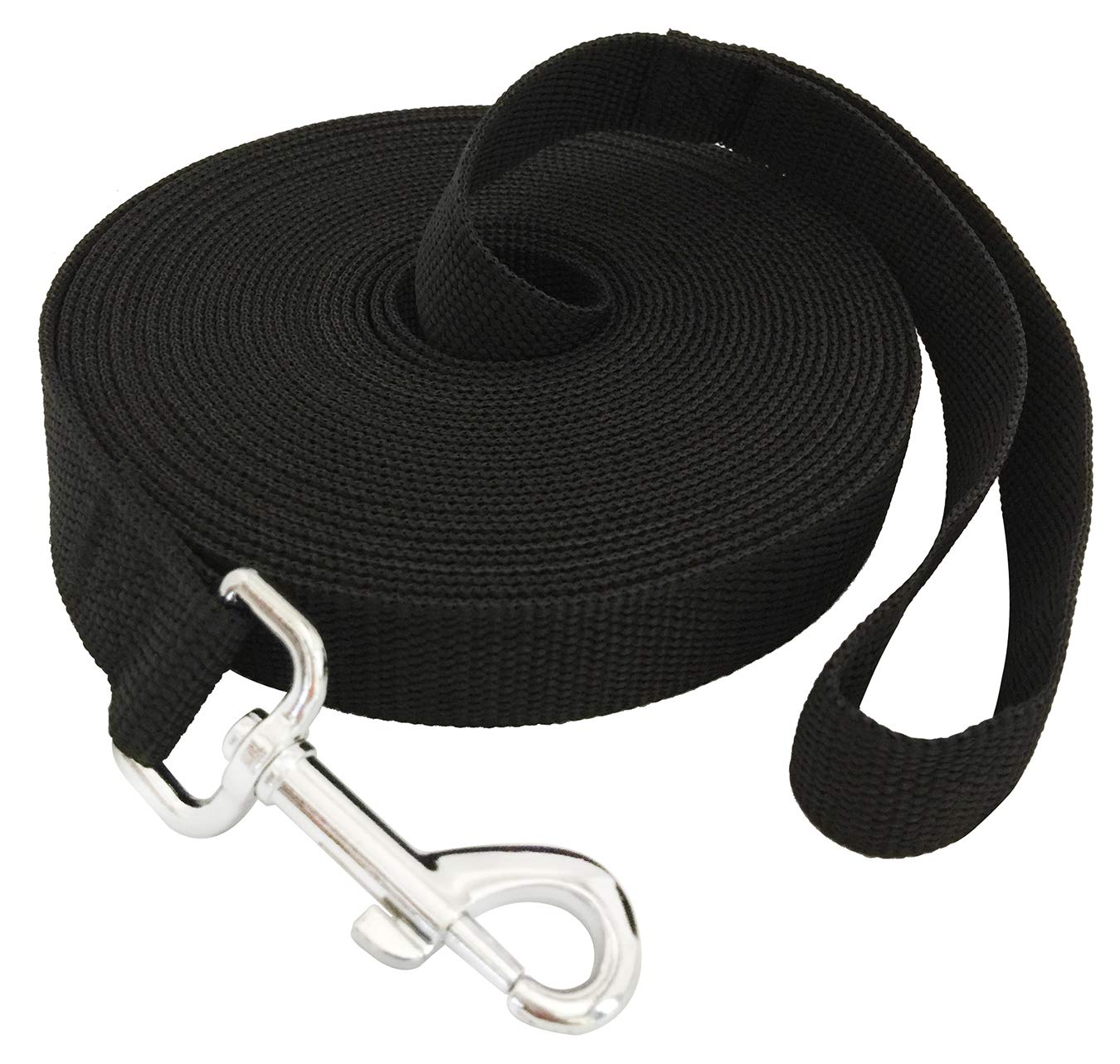 SALO Nylon Training Dog Leash for Small Medium Large Dogs, 1 Inch Wide, 20ft 30ft 40ft 50ft Long Leash Dog/Puppy Lead for Obedience Recall Training, Camping, or Backyard (30 Foot, Black)