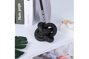 JLONG Wood Knot Decor, 3-Link Wood Chain Link Coffee Table Decor, Small Shelf Decor Accents, Hand Carved Modern Farmhouse Boho Wooden Knot Decorative Chain Wood Decor for Living Room Bedroom Office