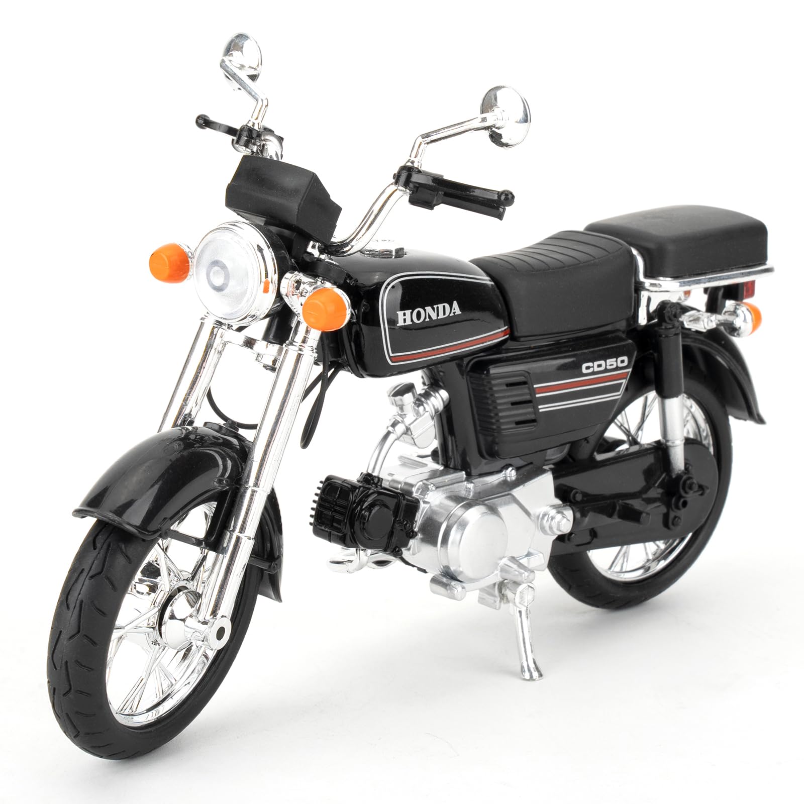 BGHSCA Compatible for 1:10 Motorcycle Model, Collection Motorcycle Model with Lights and Sounds, Diecast Toy Motorcycles for 3+ Kids (Black)