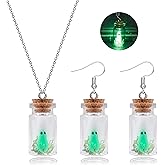 Adopt A Ghost Necklace Glow in The Dark Halloween Ghost Earrings Spooky Charm Pendant Necklaces Halloween Costums Party Jewelry for Women Men