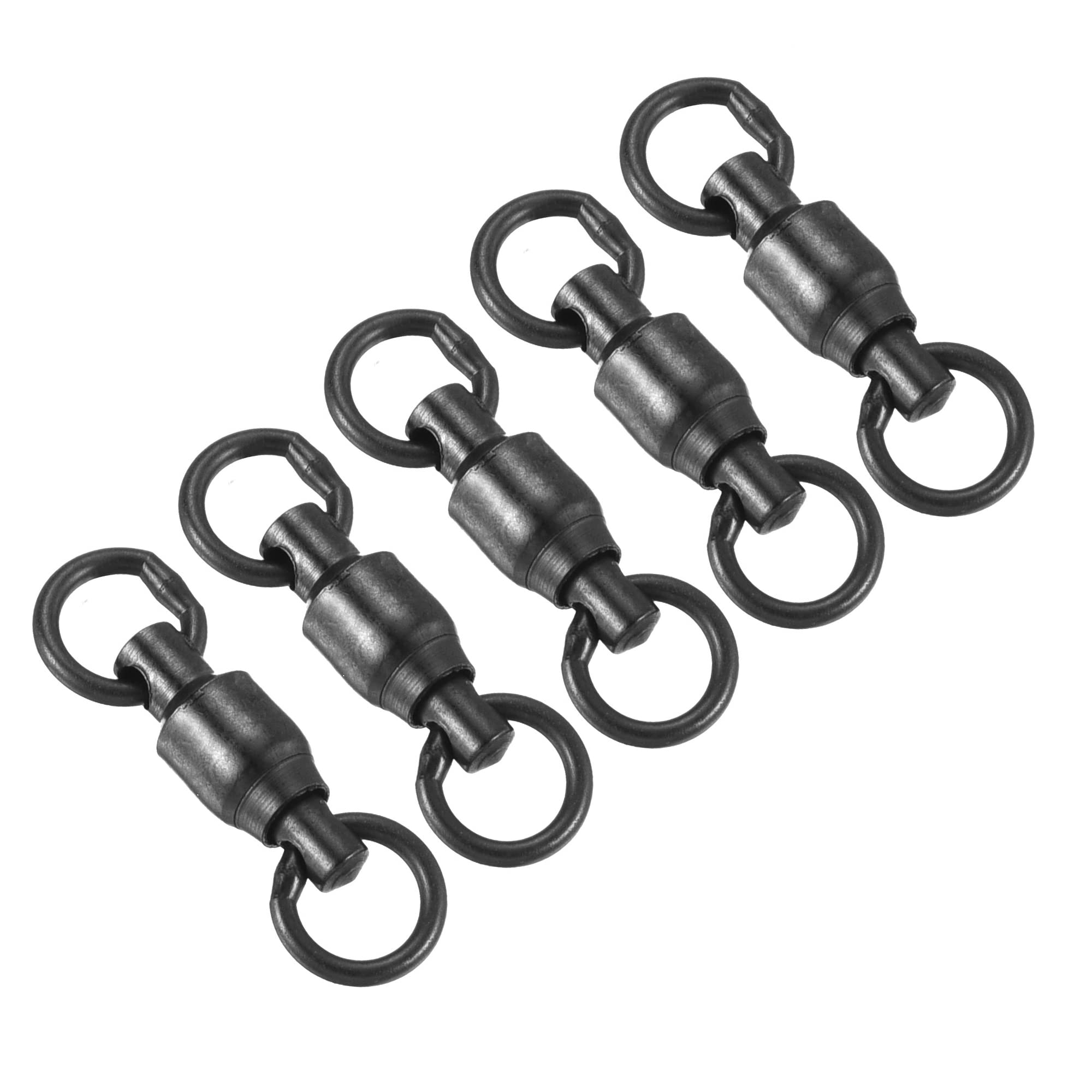 PATIKIL Ball Bearing Swivel, 25 Pack 41lb Stainless Steel Solid Welded Ring Fishing Tackle Connector, Black