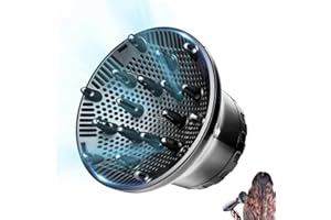 MKZEA Diffuser Attachment for Hair Dryer, Diffuser Hair Dryer, Universal Diffuser Hair Dryer Attachment, Adjustable Blow Dryer Diffuser for Wavy Curly Hair with1.4-2.6" Nozze Hair Defuzzer Hair Gifts Black