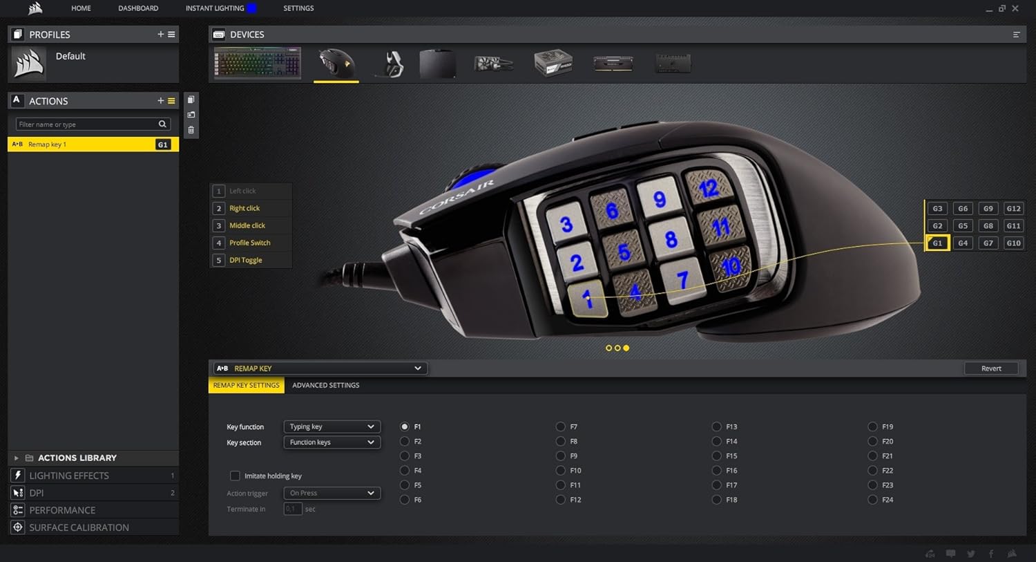 Corsair Scimitar Pro RGB - MMO Gaming Mouse - 16,000 DPI Optical Sensor - 12 Programmable Side Buttons - Black: Computers & Accessories