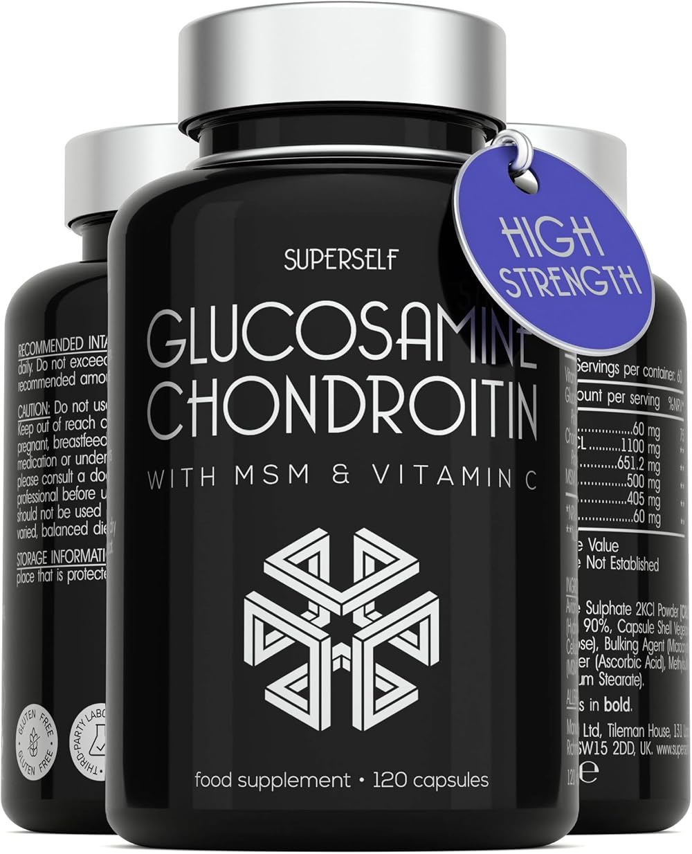 SuperSelf Glucosamine and Chondroitin High Strength 120 Capsules 1720mg