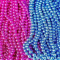 Sepco 30 Inch 4mm Round Baby Gender Reveal Beads Baby Shower Party Supplies Set of 26 Includes Pink and Blue Beads