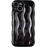 Caseative for iPhone 15 Case, Light Black | Water Ripple Pattern Curly Wave Frame Soft