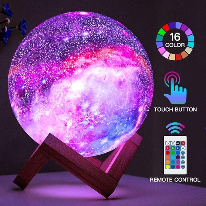 Amazon.com: 3D Galaxy Night Light for Kids, HSFTEC Moon Lamp 16 Colors