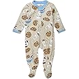 HonestBaby Sleep & Play Footed One-Piece Pajama Sleeper 100% Organic Cotton, Baby Boys