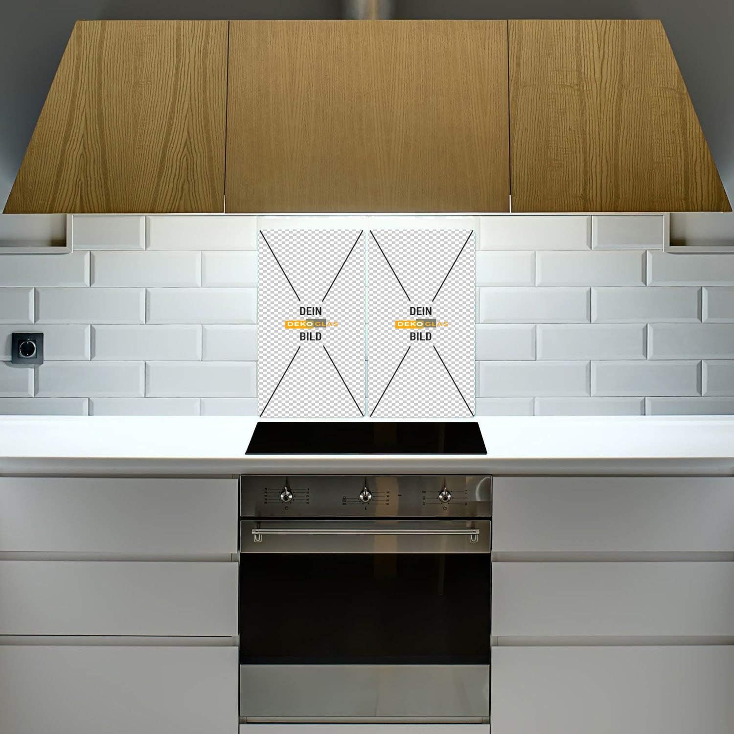 Dekoglas Ceranfeldabdeckung Mit Eigenem Druck Zweiteilig Gerade 2x 52x30cm Eigenes Foto Auf Glas Als Geschenk Idee Herabdeckplatte Amazon De Kuche Haushalt