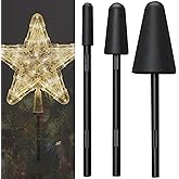 Lightweight Christmas Tree Topper Holder 3Pack, Black Angle Star Tree Topper Stabilizer with Tape, Fits All Clip on Tree Topper