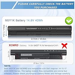 COWOOGMZ 40WH M5Y1K Battery Replacement for Dell I