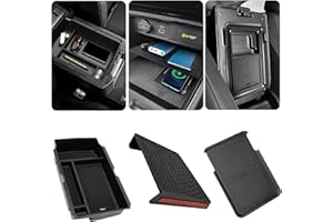 TAKEYMAN 3PCS Center Console Organizer Compatible with Honda CRV 2023 2024 2025 Accessories,CR-V Hybrid Armrest Organizer,ABS Material Armrest Hidden Drawer Storage Box & Tray for Optimize Car Interior