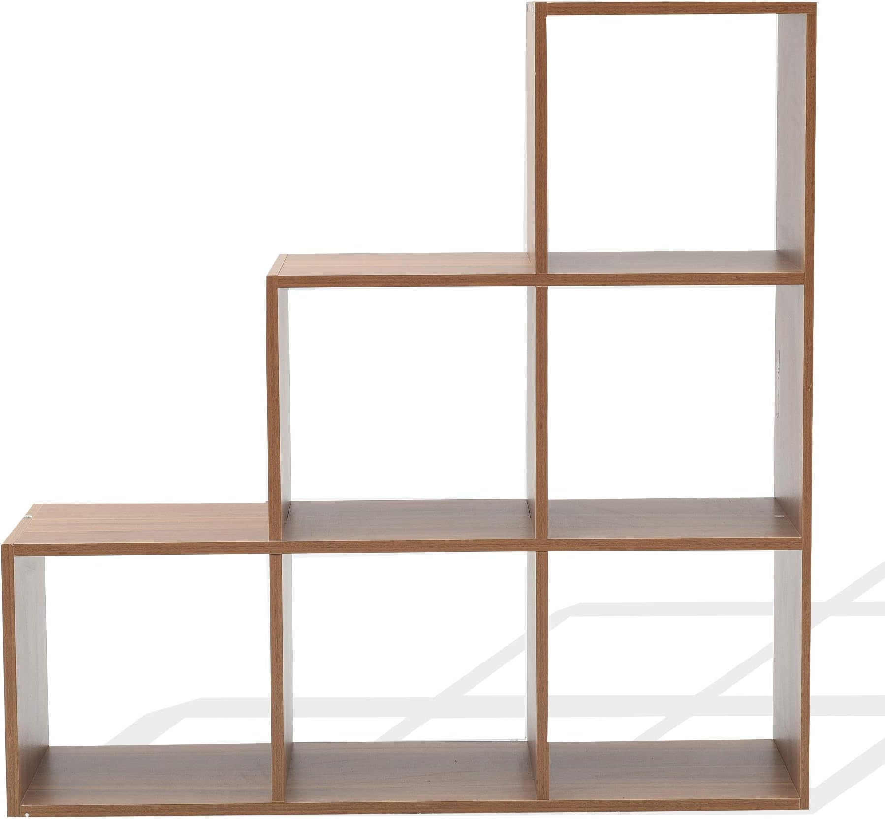 Rebecca Mobili Shelves Ladder Floorstanding Bookcase Mdf 6 Compartments Brown Oak Modern Design Organization Documents Objects Home Office - 97,5 x 97,5 x 29 cm (H x W x D) - Art. RE6044