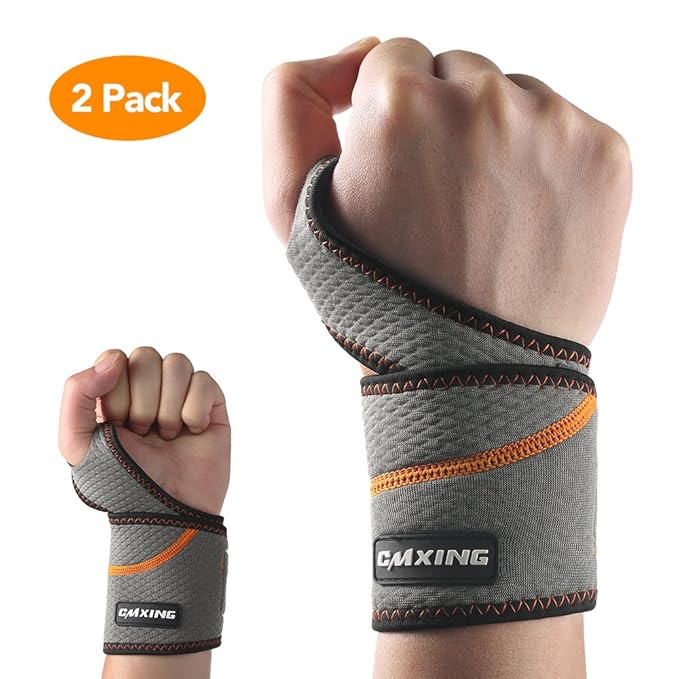 Fasce Da Polso Per Sollevamento Pesi - Supporto Resistente Per Allenamento, Palestra, Colore Rosso E Bianco - Foto 2