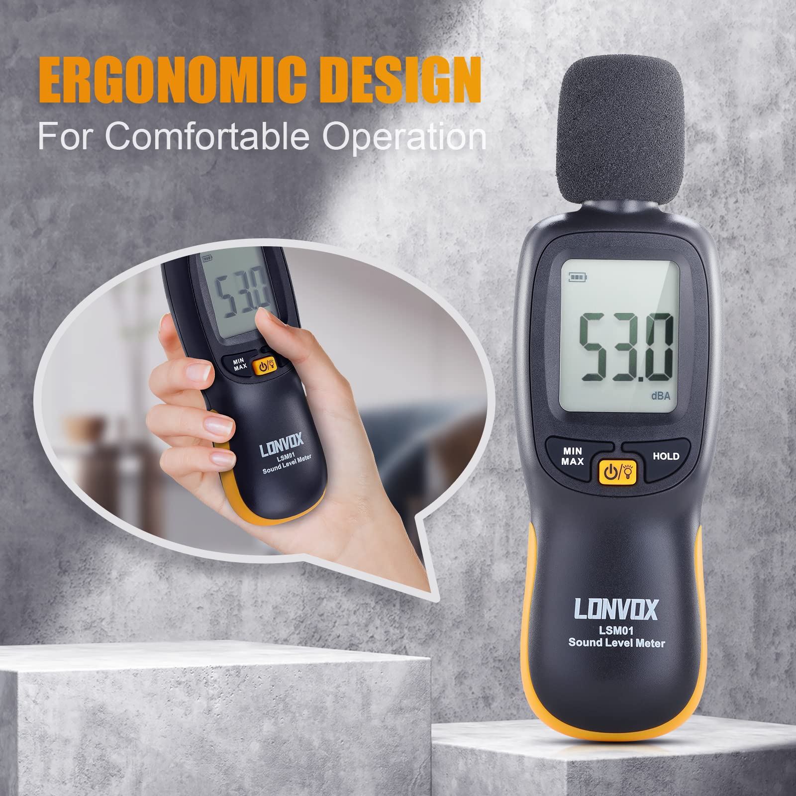 Mua Decibel Meter, LONVOX Digital Sound Level Meter with 30 to 130 dBA ...