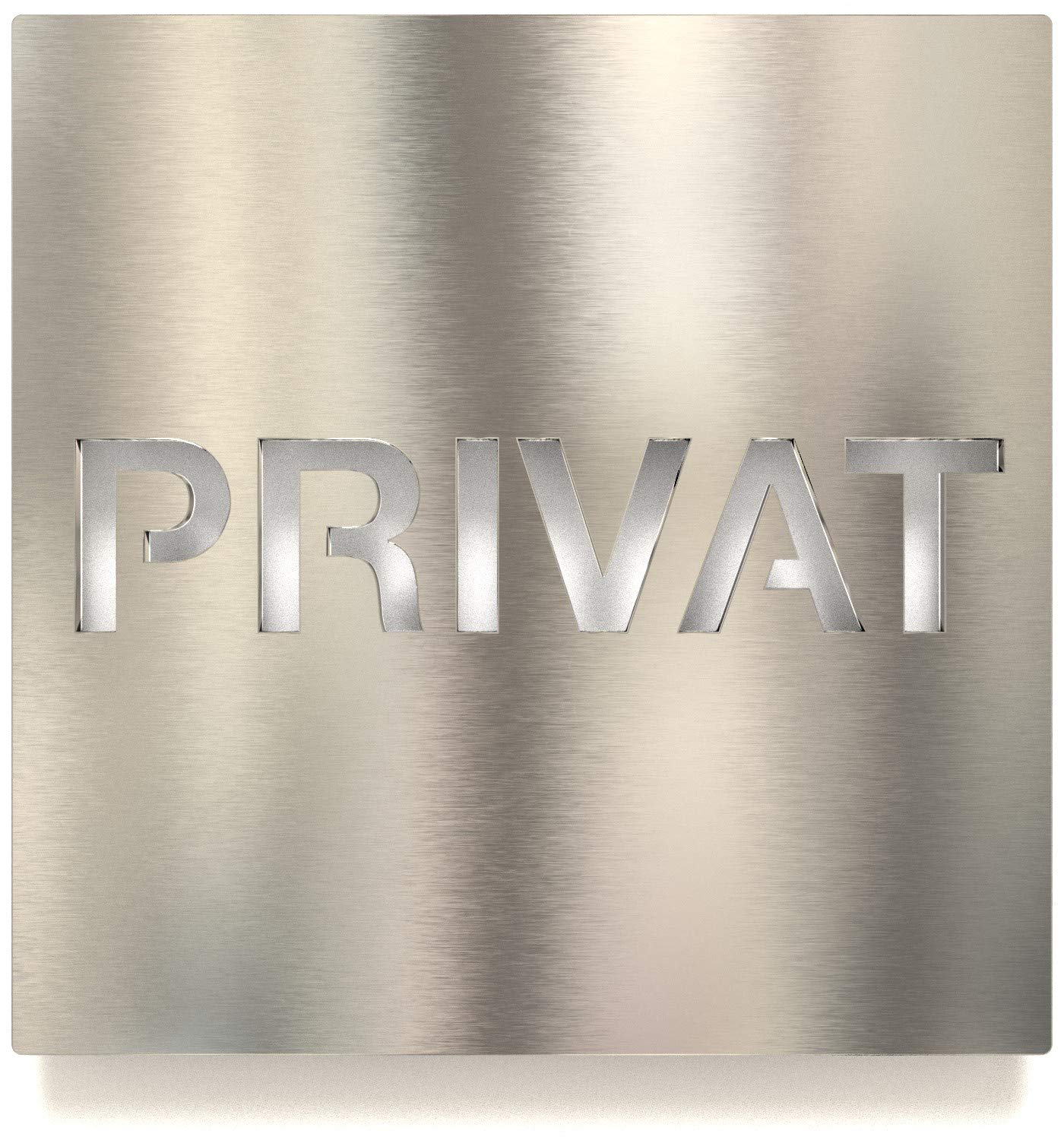Stainless Steel Sign - Private - Self Adhesive & Easy Care - Door Sign H.62.E