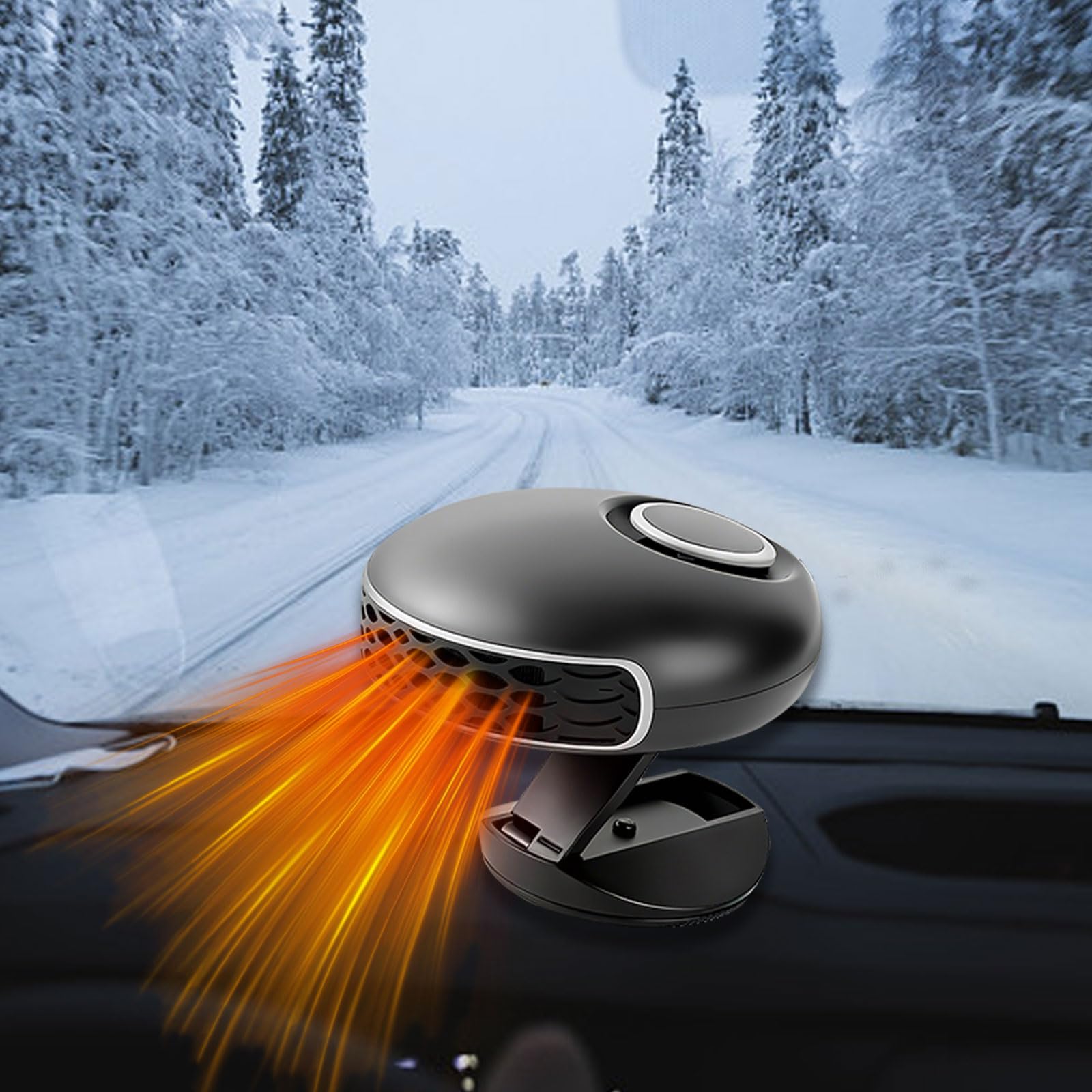 Photo 1 of 12V Car Heater, 150W Car Heater Plug into Cigarette Lighter 2-in-1 360 Degree Rotation Defroster Defogger for Car Windshield, Portable Fast Heating for Vehicle
