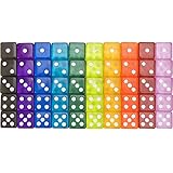 50-Pack Translucent 6-Sided Game Dice, 10 Sets of