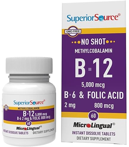 Amazon.com: Superior Source No Shot Methylcobalamin B-12 10000 mcg -  Vitamin B-12 to Support Energy Production, Brain Health & Overall Wellness  - Sublingual Tablets for Quick Absorption