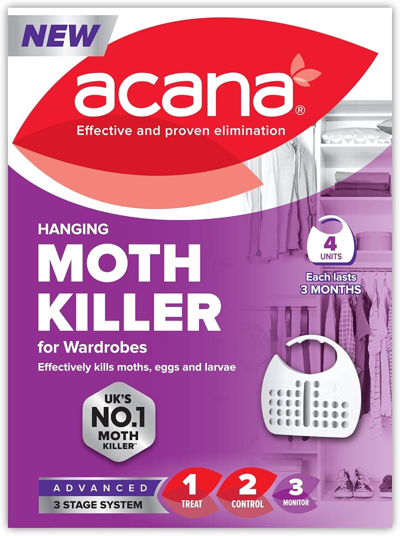 Acana Hanging Moth Killer & Freshener 4 Pack Lavender - 6 Months Each