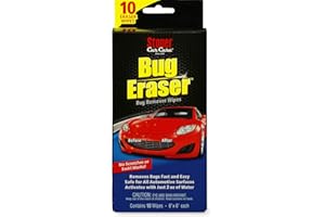Stoner Car Care 95401 Bug Eraser Car Cleaning Wipes, Removes Bugs Fast and Easy, Safe for All Automotive Surfaces, 10 Eraser Wipes, Pack of 1