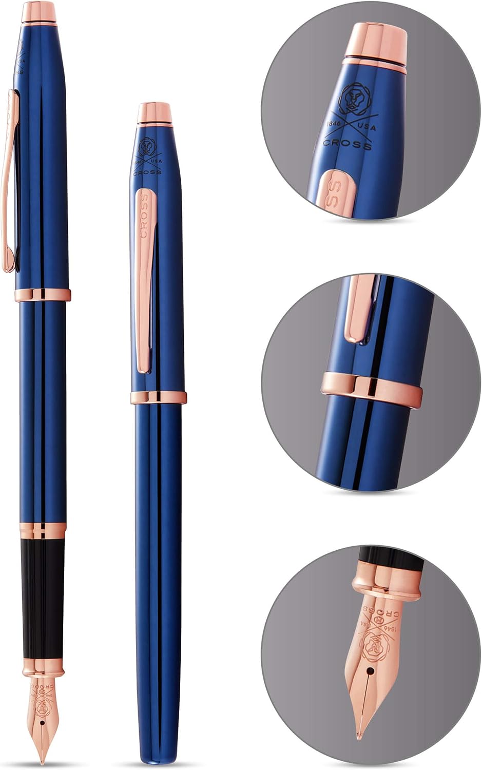 CROSS Century II Translucent Cobalt Blue Lacquer - Fine Nib Fountain Pen, AT0086-138FF - Image 3