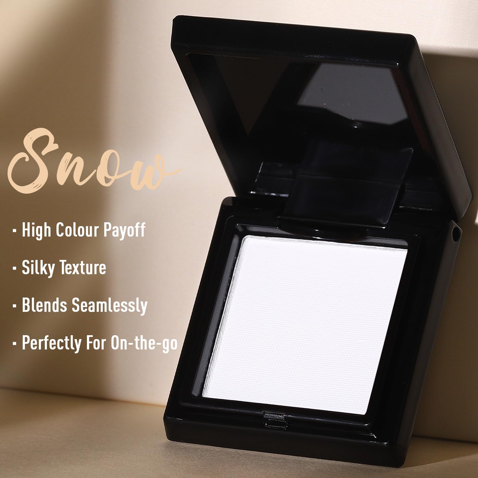 UCANBE White Single Eyeshadow Palette, Highly Pigmented Matte Eye Shadow Powder, Professional Long-Lasting Waterproof Makeup Palette