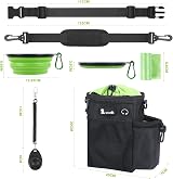 Pecute Large Dog Treat Pouch Bag with Water Bottle Holder Black view 9
