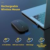Anmck Wireless Silent Mouse 1600 DPI 2.4G USB Rechargeable Slim Mice view 2