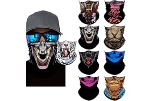 SIDASION Neck Gaiter Mask,Bandana Gator Face Cover Mask Sun UV Protection,Neck Warmer Balaclava,Tube Face Scarf,Headband for Outdoor