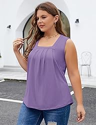 KTILG Lavender Tank Tops for Women Casual Spring