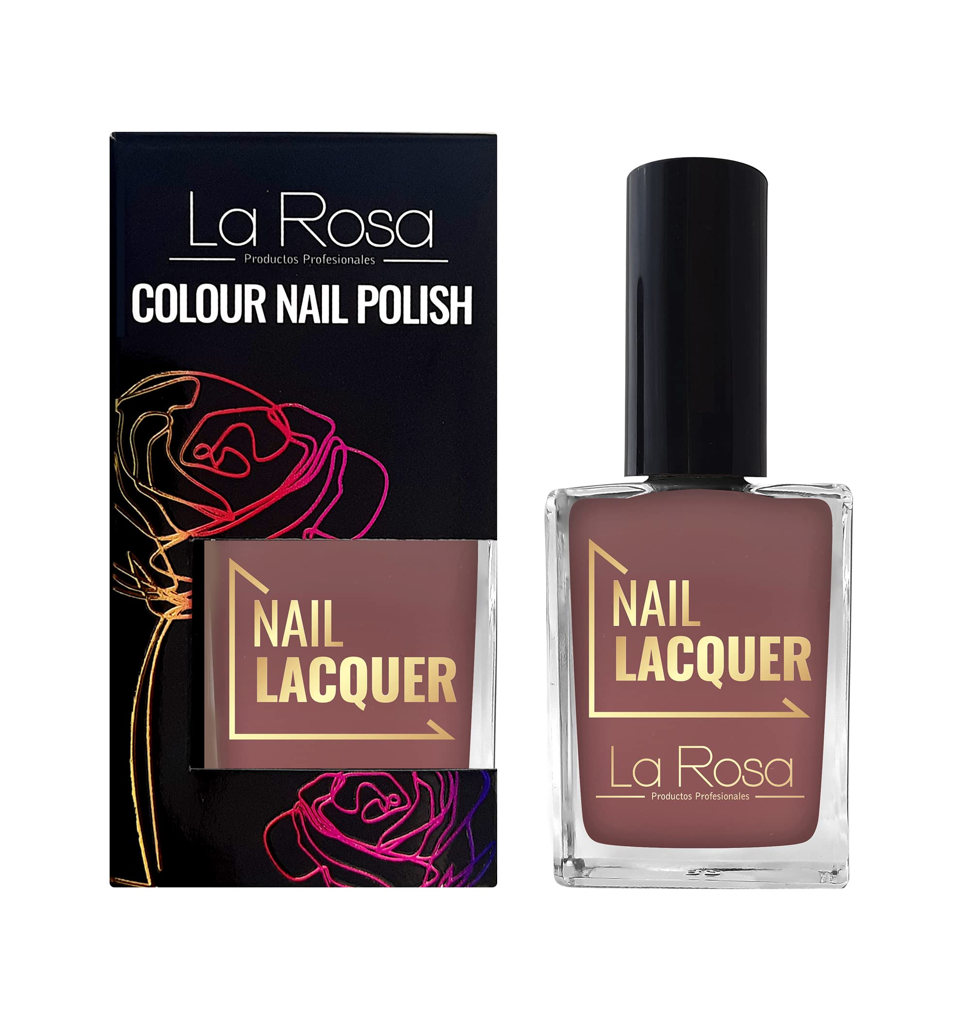 LaRosa Nail Polish - Energetic Colour with Proper Coverage - Durable Formula - Good Consistency - Easy Application with Well Shaped Brush - Beige 15 ml