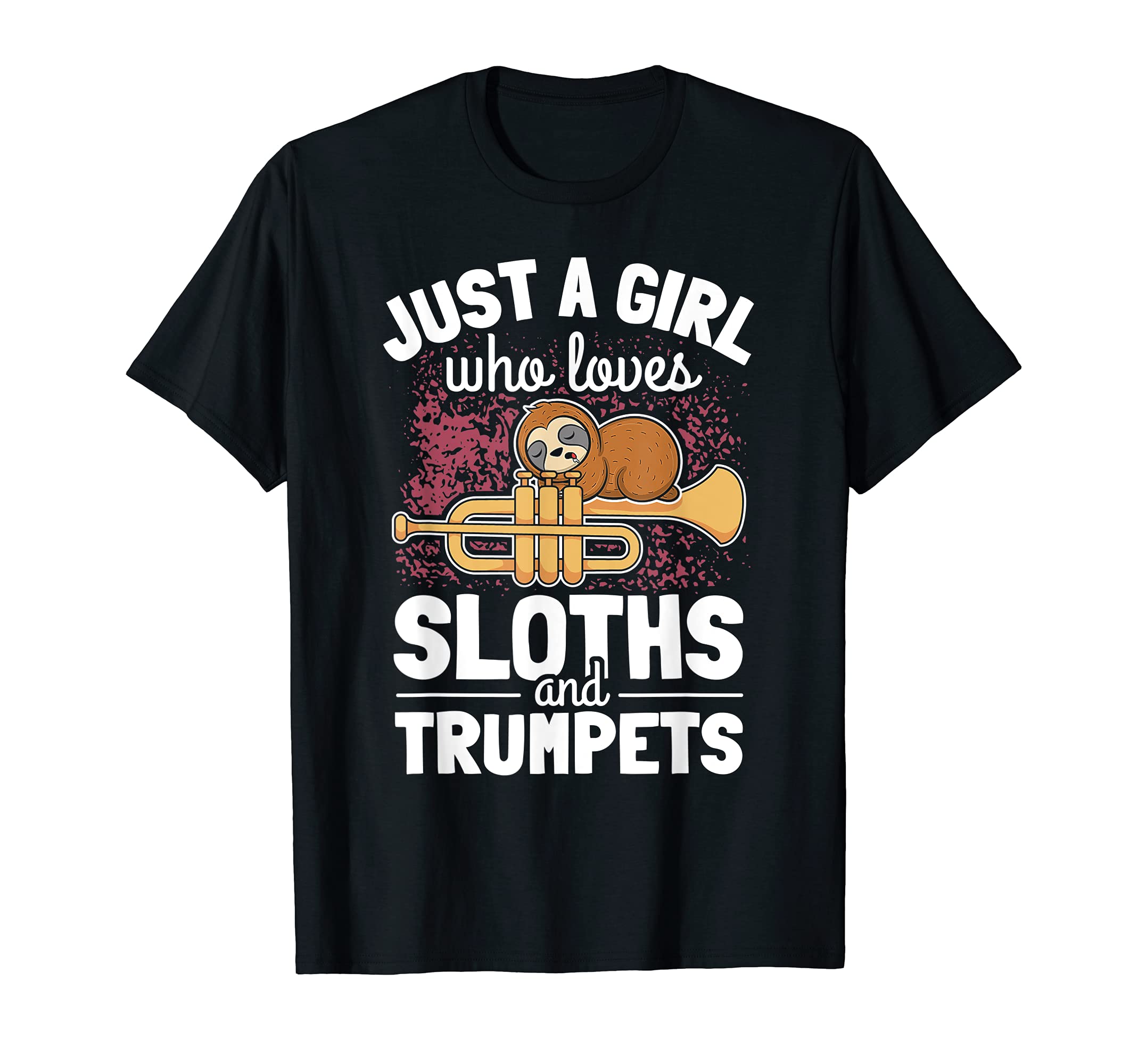 Girl Trumpet Player Saying Trumpeter I Sleeping Sloth T-Shirt