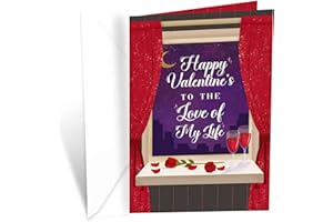 Prime Greetings Husband Valentine's Day Card, Made in America, Eco-Friendly, Thick Card Stock with Premium Envelope 5in x 7.75in, Packaged in Protective Mailer (Love of My Life)
