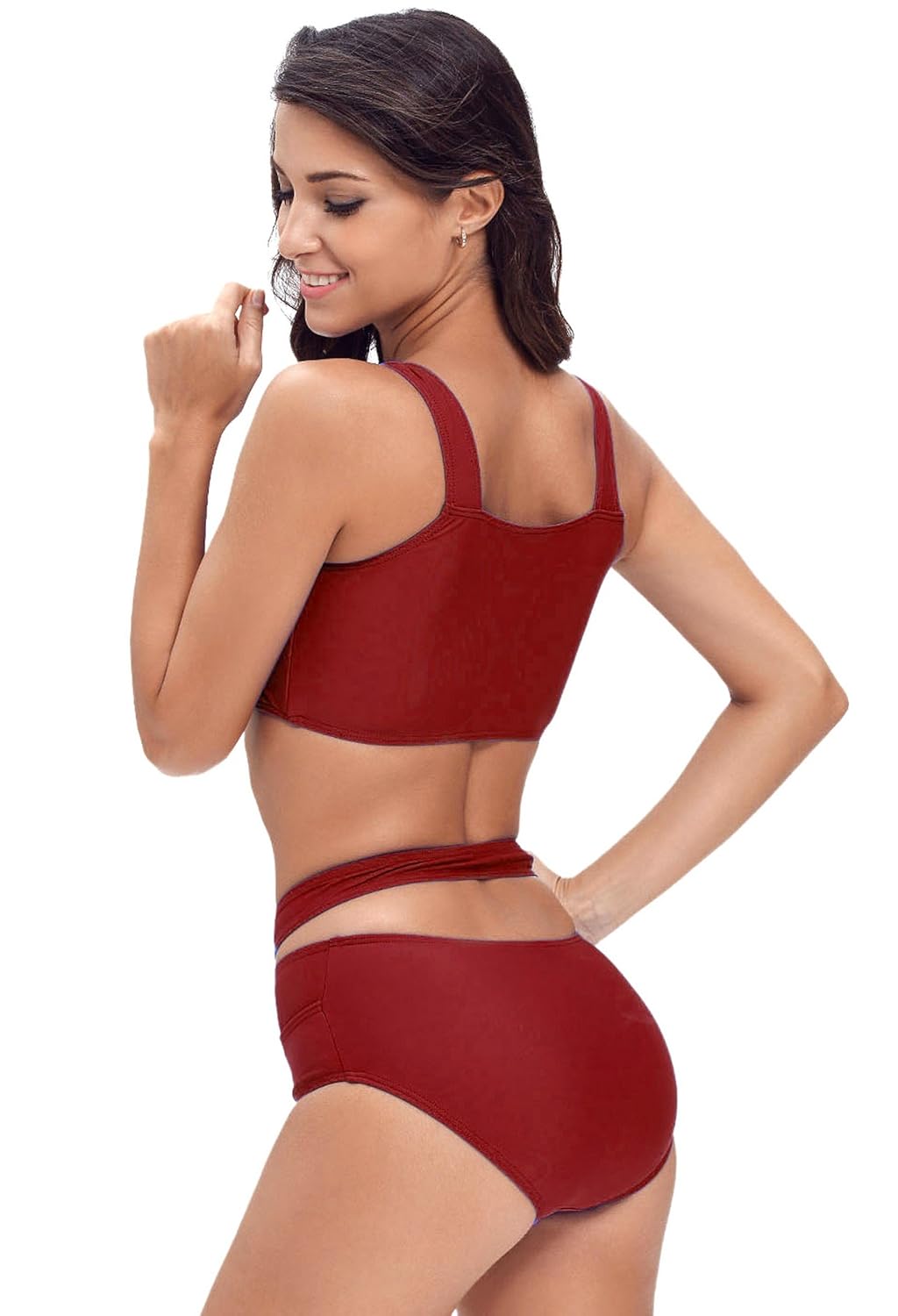 fasnoya multiway strap high waist bikini