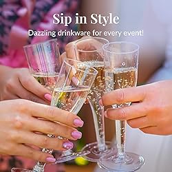 Prestee Set of 200 Plastic Champagne Flutes - Clear