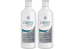 CloSYS Silver Fluoride Mouthwash, 16 Ounce (Pack of 2), Gentle Mint, for Adults 55+, Alcohol Free, Dye Free, pH Balanced, Fights Cavities and Strengthens Tooth Enamel