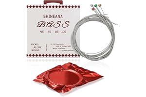 YWYLL 4-String Electric Bass Strings - Nickel Alloy Wound with German Hex Steel Core | Full Coated for Longevity | Vacuum Sealed (45-105 Medium) | Smooth Feel & Warm Tone (Light-coating)