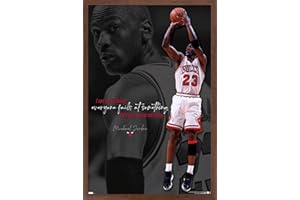 Trends International Michael Jordan - Can't Accept Not Trying Wall Poster, 22.375" x 34", Mahogany Framed Version