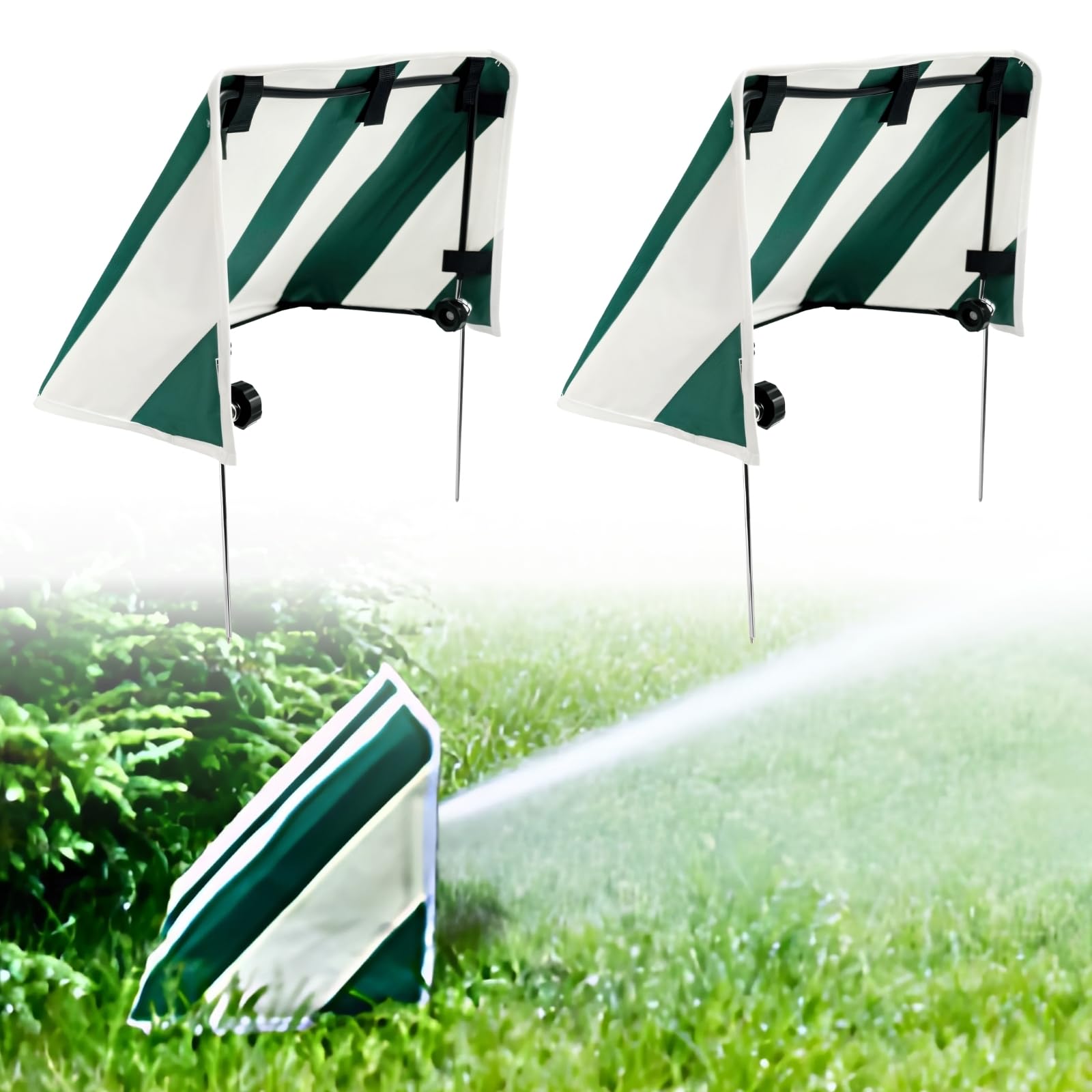 Photo 1 of Foldable Sprinkler Guards for Lawns,Lawn Sprinkler Splash Shield for Overspray Control,Protects Buildings,Cars & Fences from Lawn Irrigation Spray,Fits Sprinkler Heads Up to 6" Above Ground(2Park)