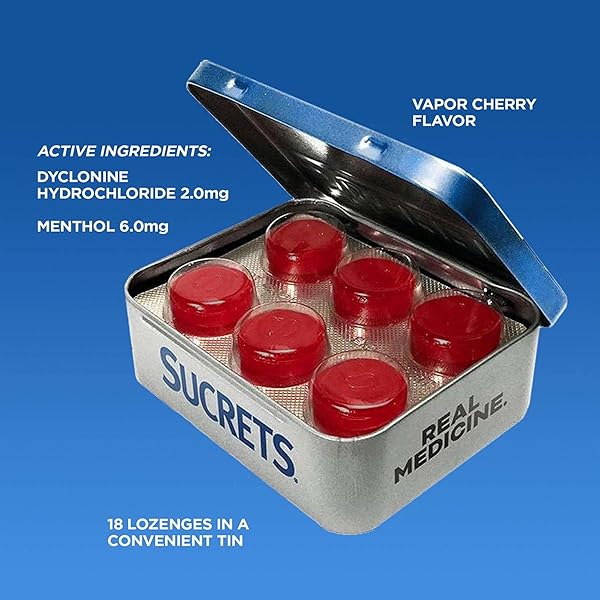 SUCRETS LOZENGES, SORE THROAT & COUGH VAPOR CHERRY, 18 CT (PACK OF 3)