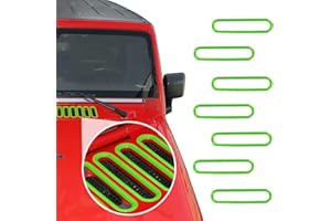 SQQP Hood Vent Cover Cowl Panel Vent Cover Trim, ABS Exterior Accessories for 2007-2018 Jeep Wrangler JK JKU 2/4-Door(Green)