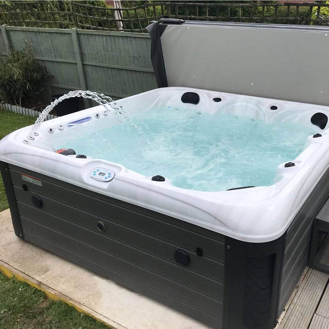 Blue Whale Spa San Marcos 13 Amp Hot Tub, White Shell with Grey Sides