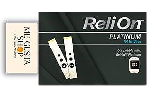 ME GUSTA SHOP ReliOn Platinum Blood Glucose Test Strips,100 Count (Pack of 01) 100 Total + Me Gustas Stickers