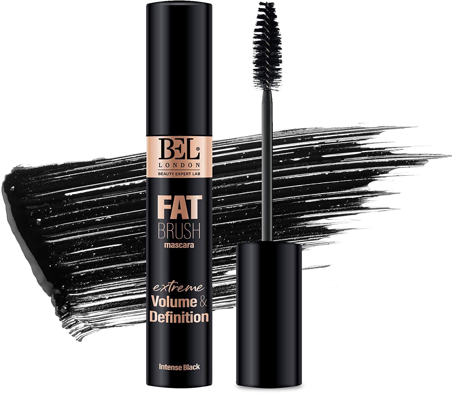 BL Fat Brush Mascara - Black, Volume & Length, Jojoba Derivatives for Strength & Hydration, Easy Big Volume Mascara Silicone Brush
